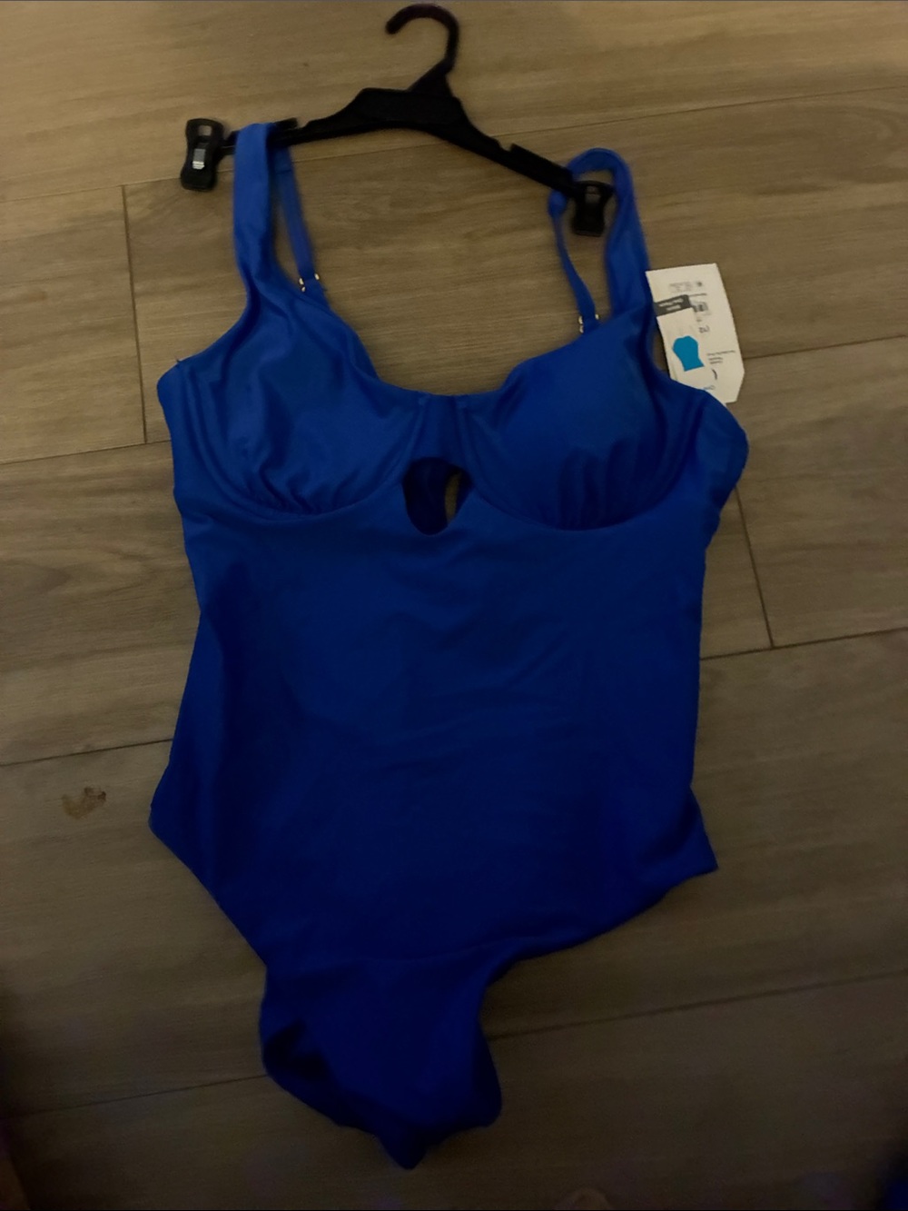Blue One-Piece Swimsuit with Supportive Cups